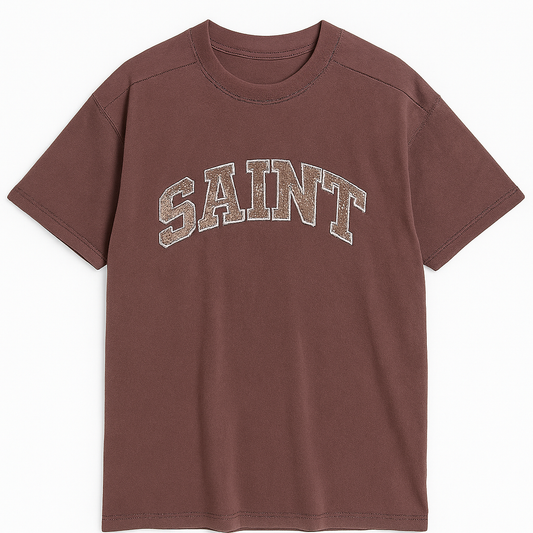 Brown ''Saint'' Tee - Velvet Patch