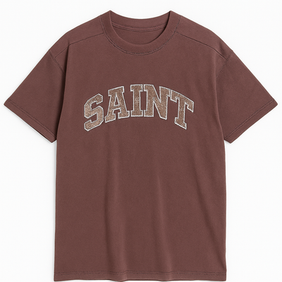 Brown ''Saint'' Tee - Velvet Patch