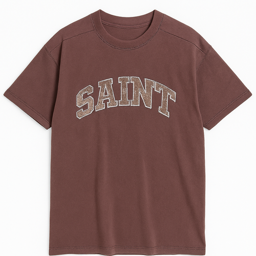 Brown ''Saint'' Tee - Velvet Patch