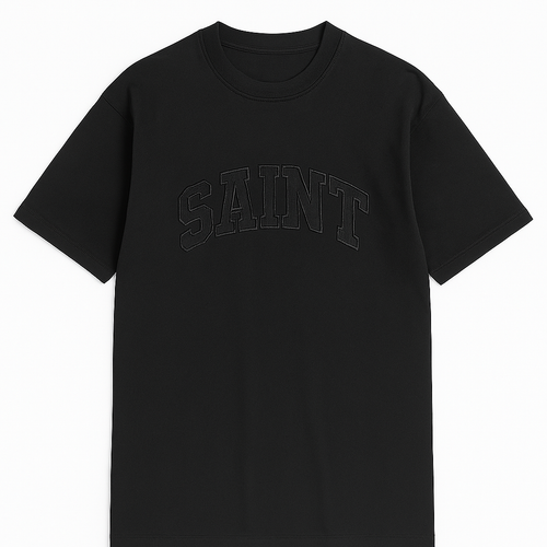 Black ''Saint'' Triple Black College Stitch Tee