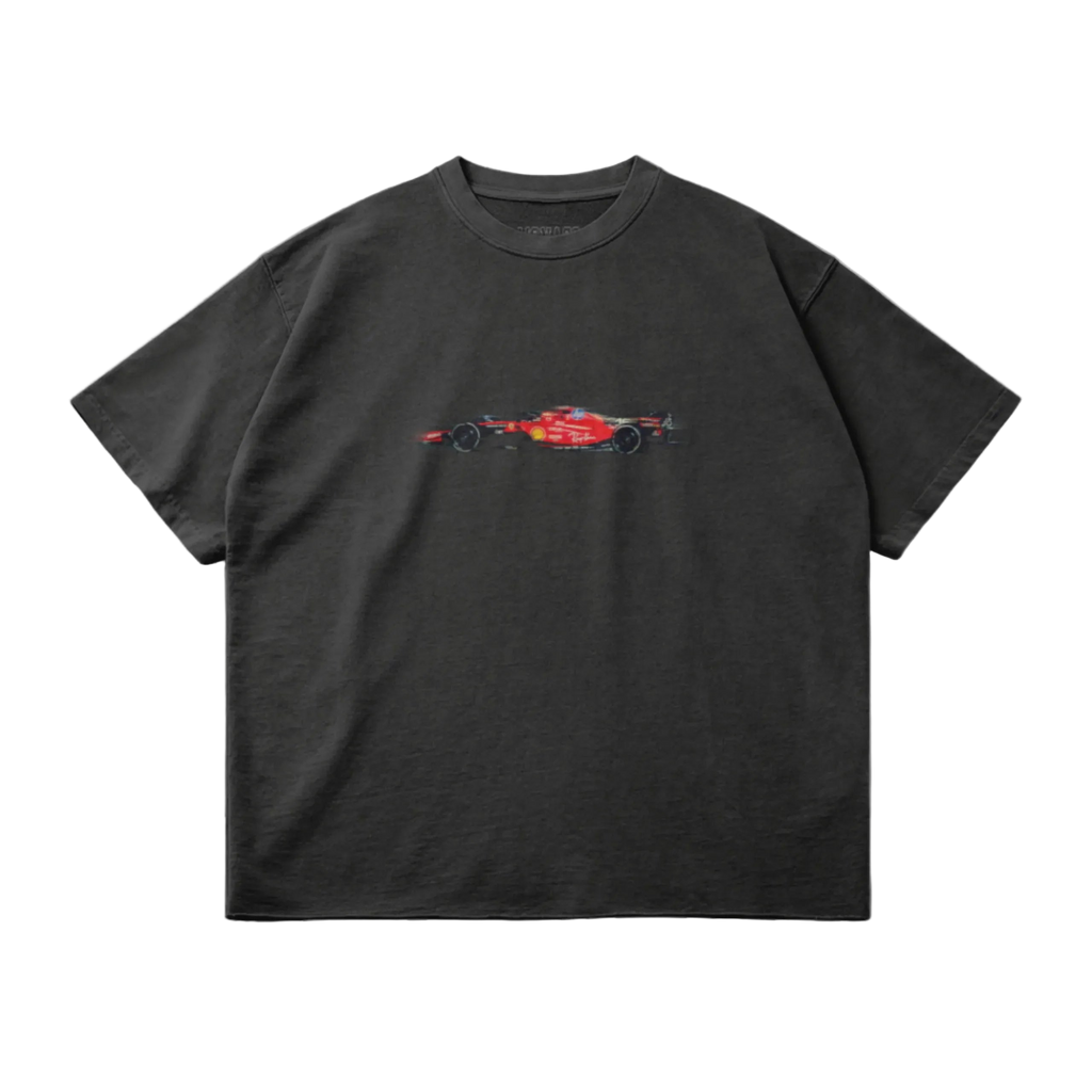 T-shirt de course Scud Ferrari Leclerc - Gris foncé