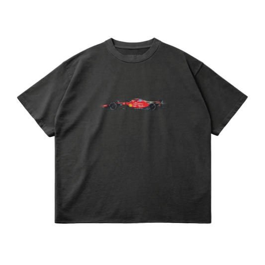 SCUD FERRARI LECLERC RACING TEE - DARK GRAY