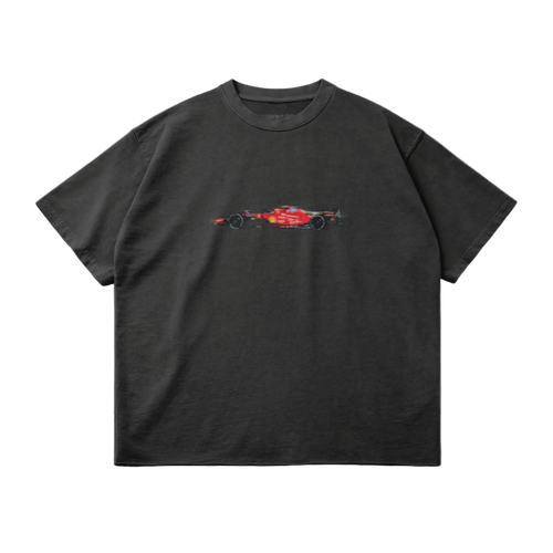 SCUD FERRARI LECLERC RACING TEE - DARK GRAY