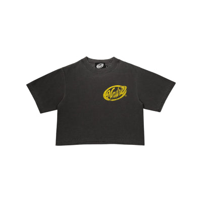 CROPPED T-SHIRT - YELLOW TAPE