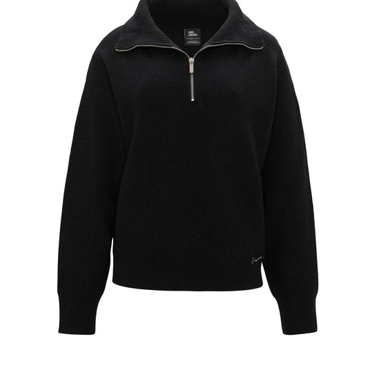 The Focused Knit - Half-Zip Chunky Pull - Black
