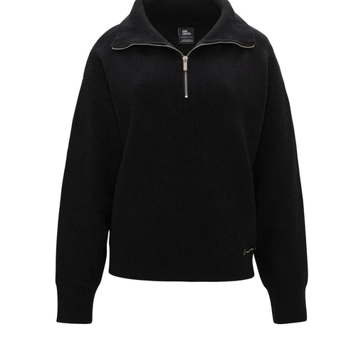 The Focused Knit - Half-Zip Chunky Pull - Black