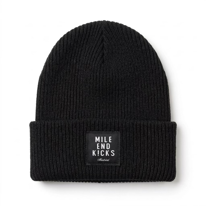 MEK-Watch Cap Black Patch Beanie