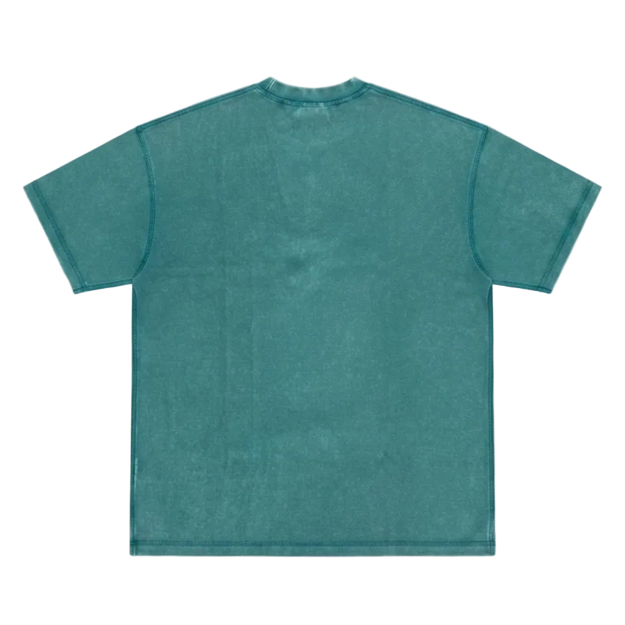 Heavyweight Green Tee - Saint Logo White Stitch
