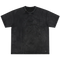 Heavyweight Washed Black Tee - Saint Logo Black Stitch