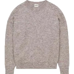 Pull col rond en maille brossée - Beige