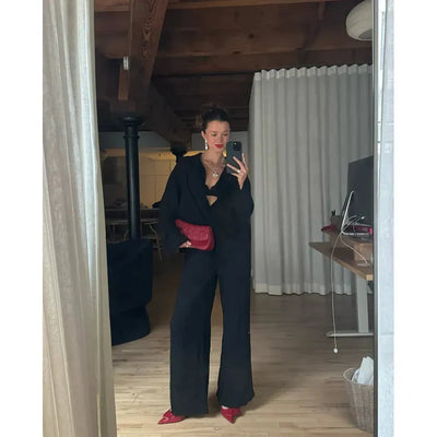 Pantalon en lin intemporel – Noir