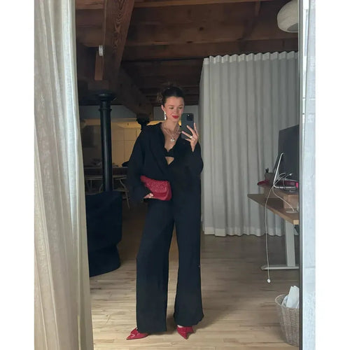 Pantalon en lin timeless – Black