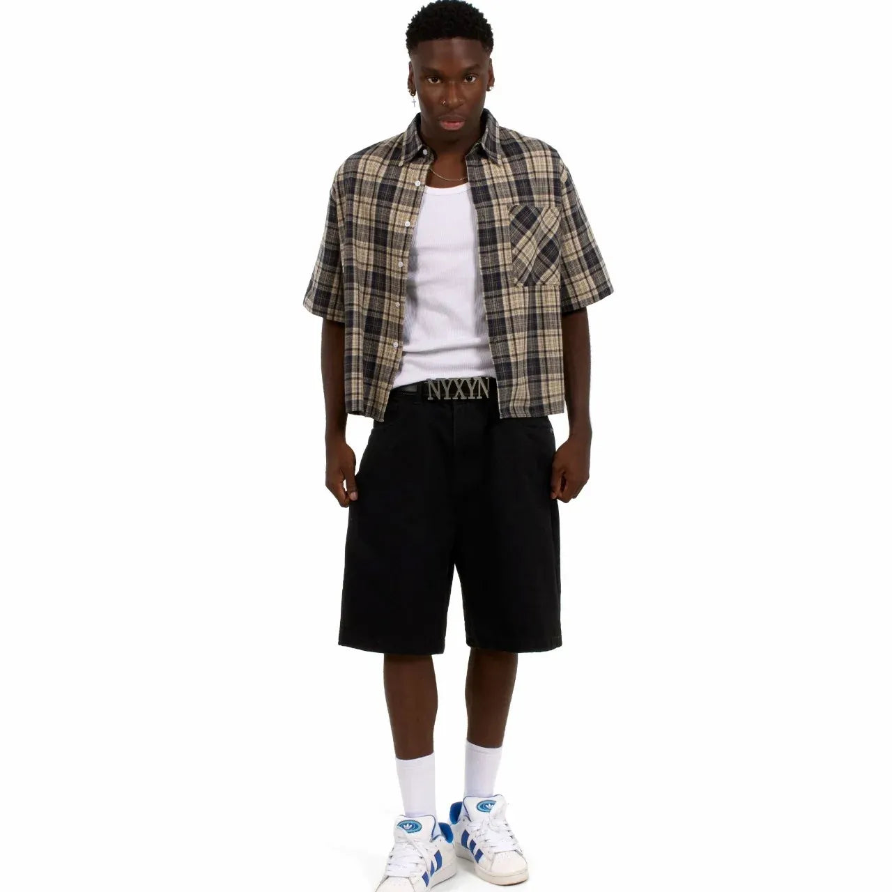 NYXYN - BOXY PLAID FLANNEL - MARINE