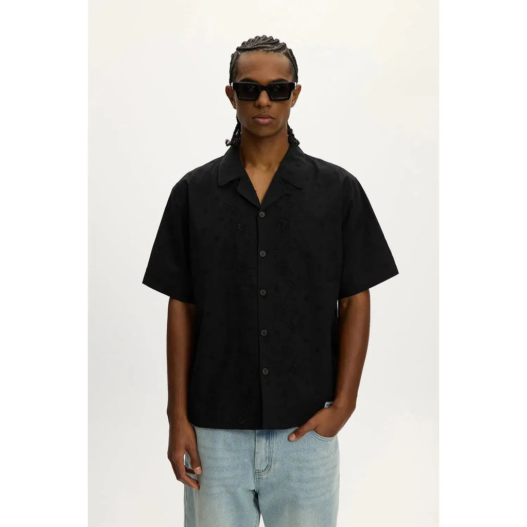 Embroidered Yacht Shirt – Black