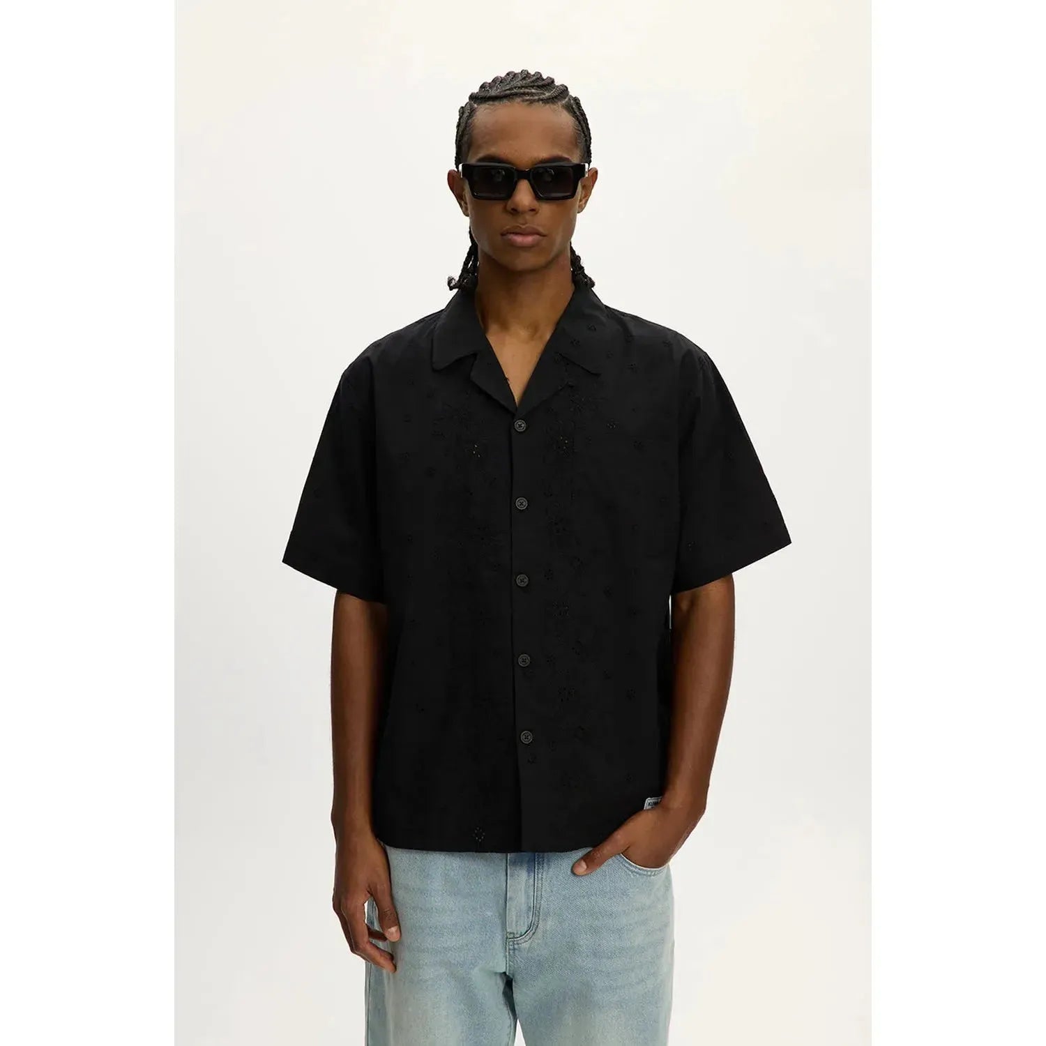 Embroidered Yacht Shirt – Black
