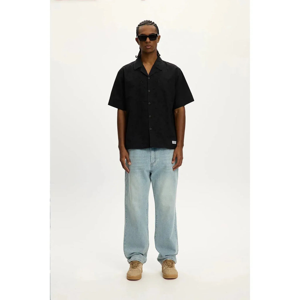 Embroidered Yacht Shirt – Black