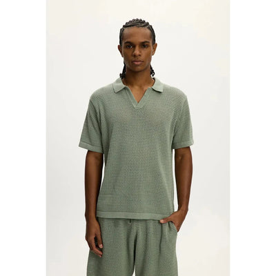Knit Beach Polo - Jade