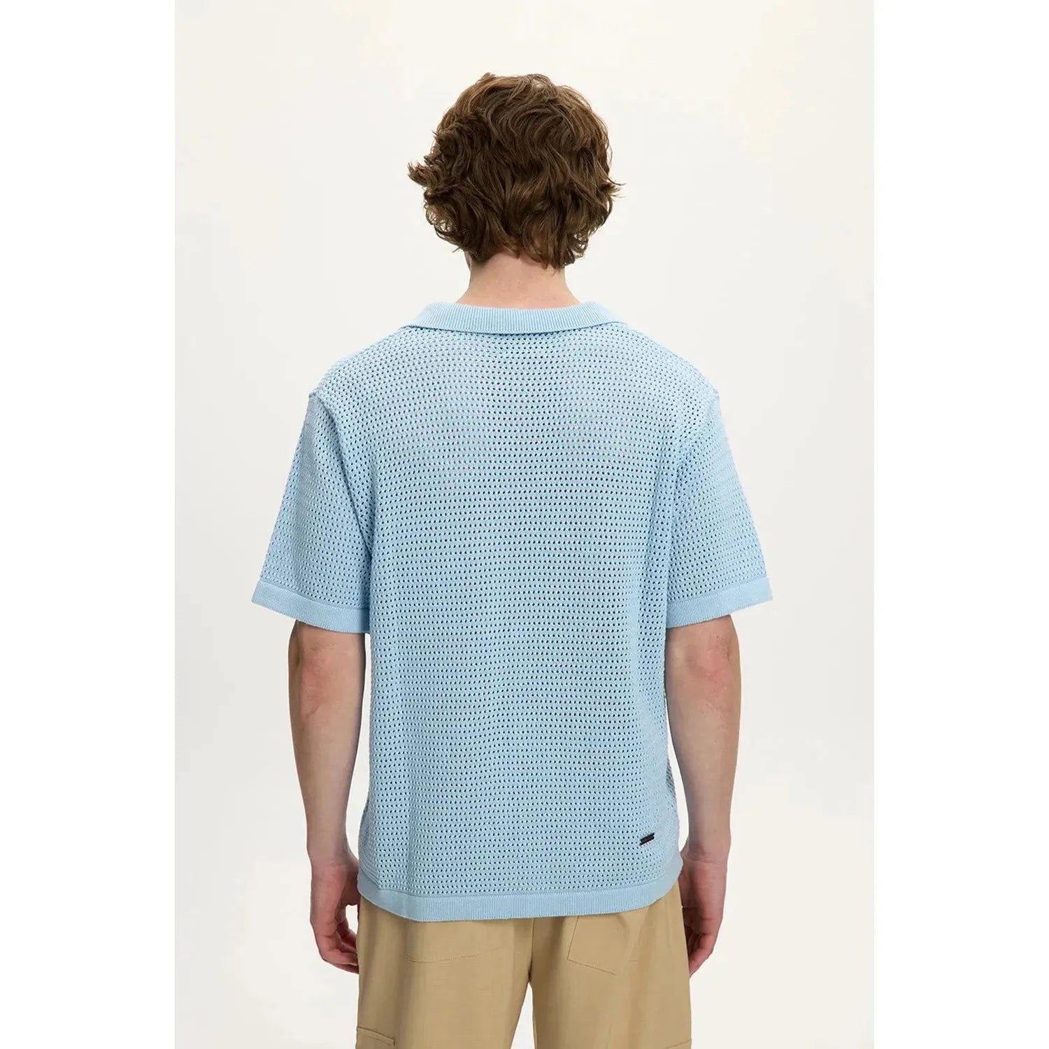 Polo de plage en maille - Bleu ciel