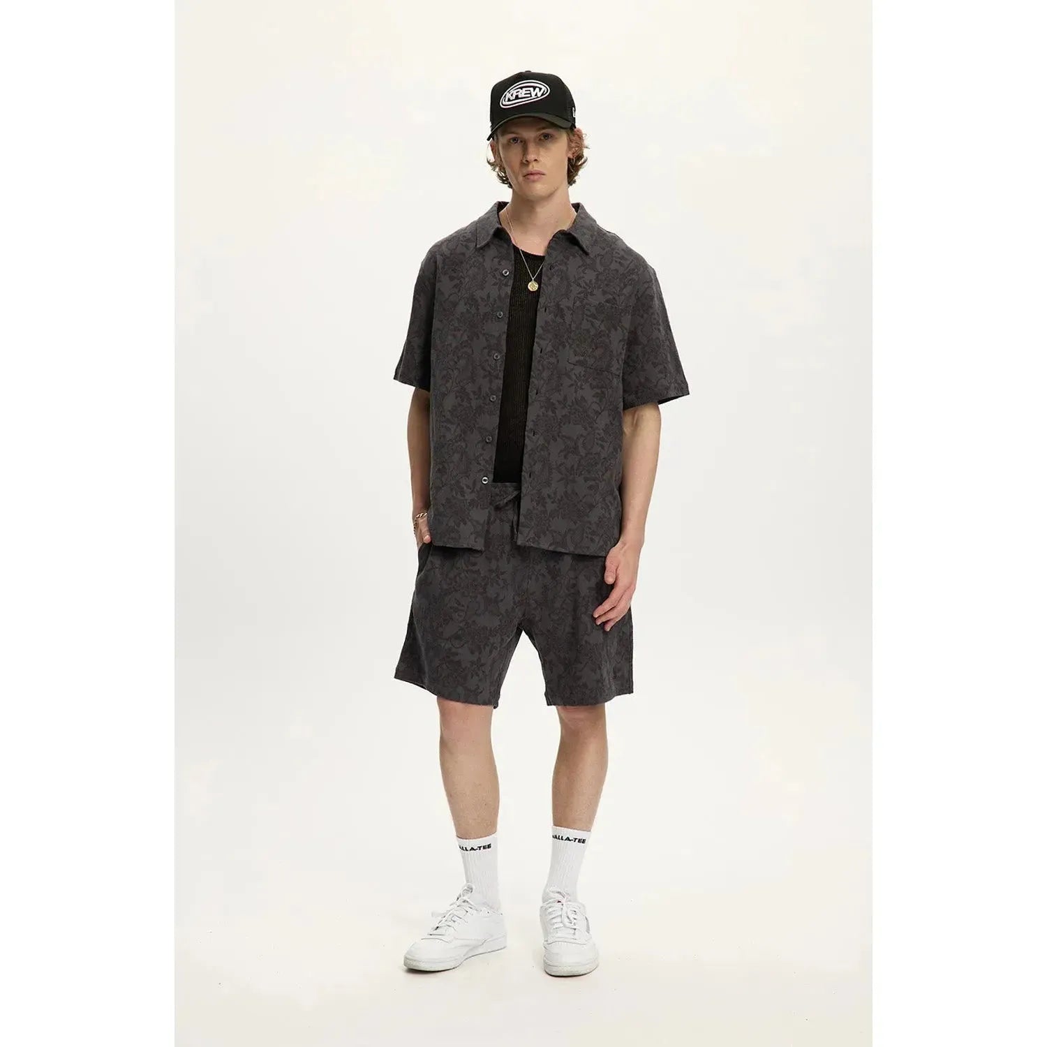 Jacquard Linen Shirt – Charcoal