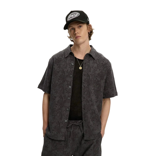 Jacquard Linen Shirt – Charcoal