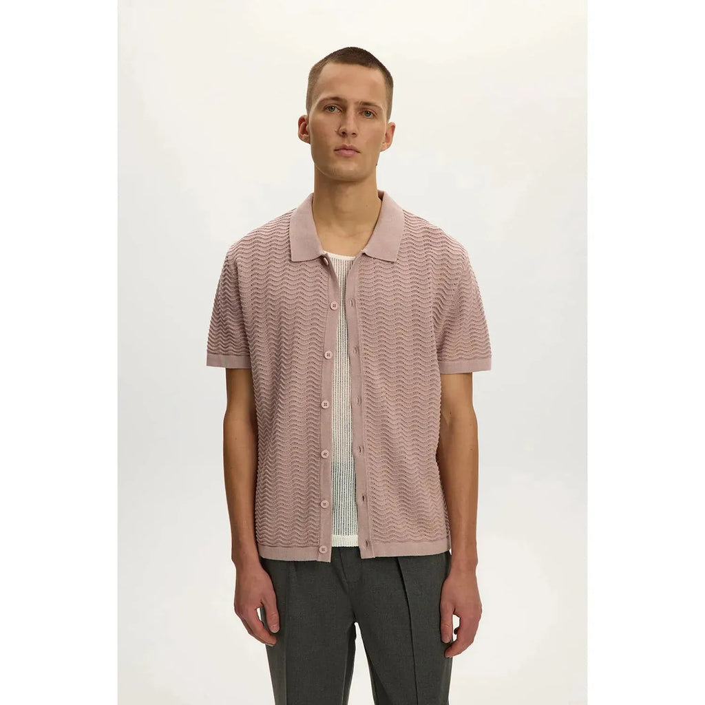 Wave Knit Polo – Dusty Lilac