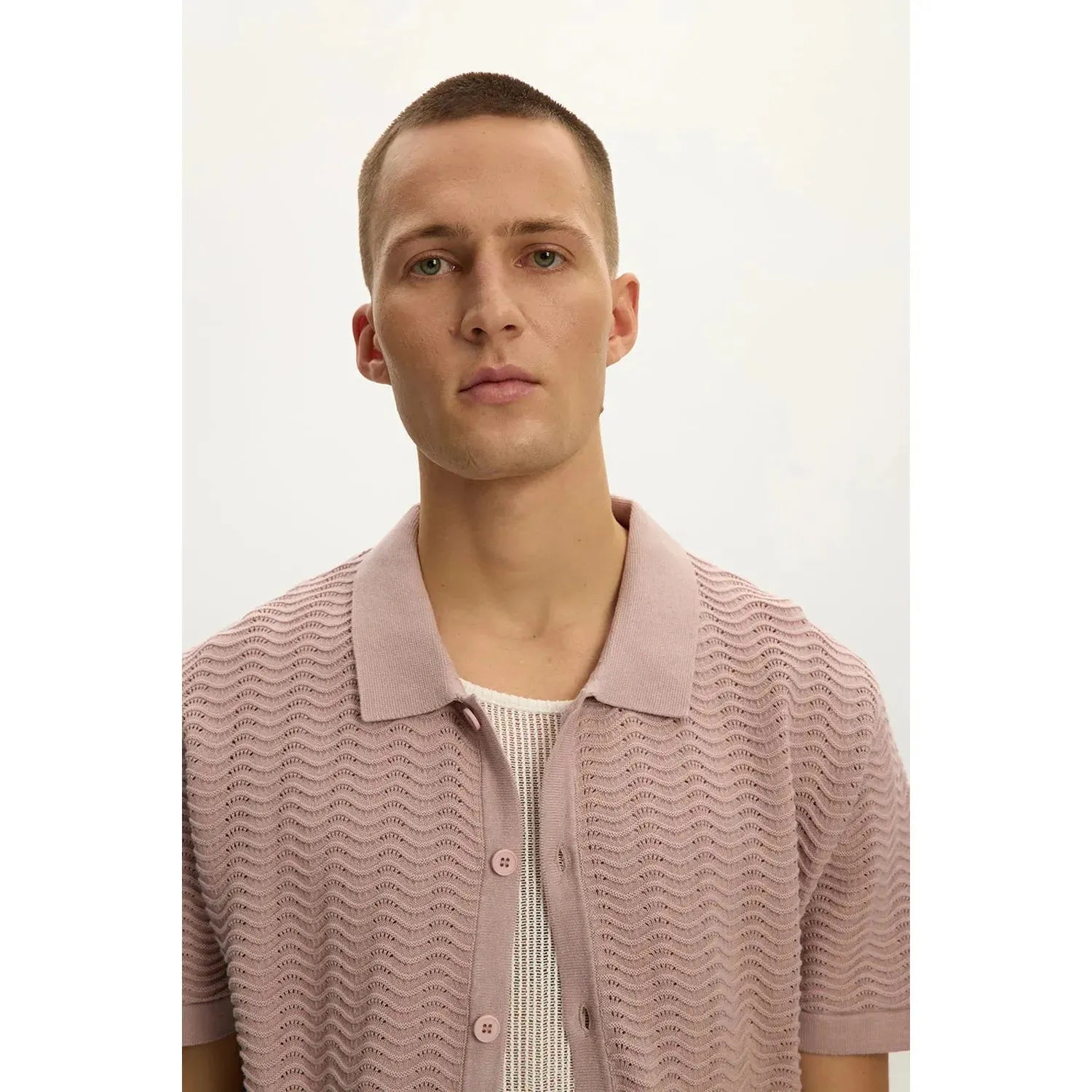 Wave Knit Polo – Dusty Lilac