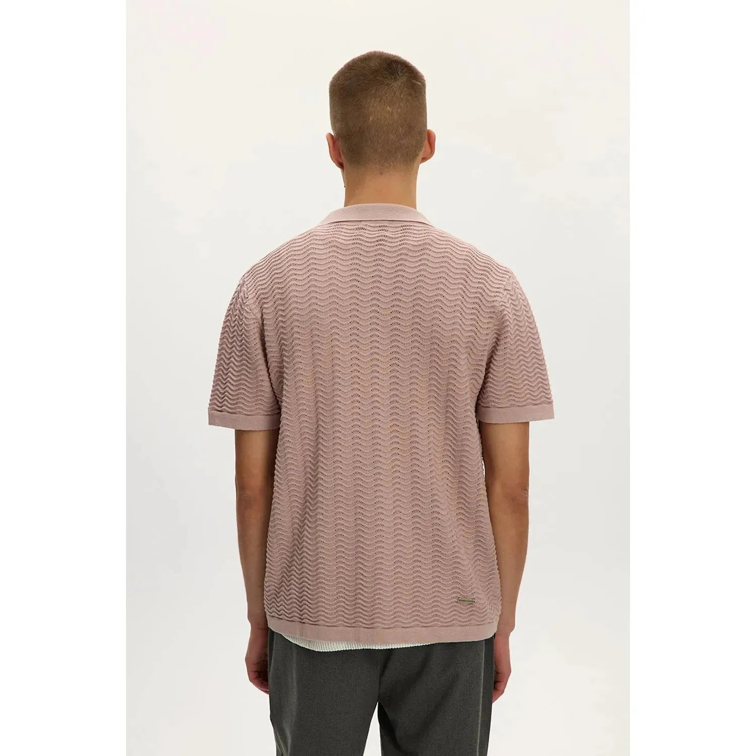 Wave Knit Polo – Dusty Lilac