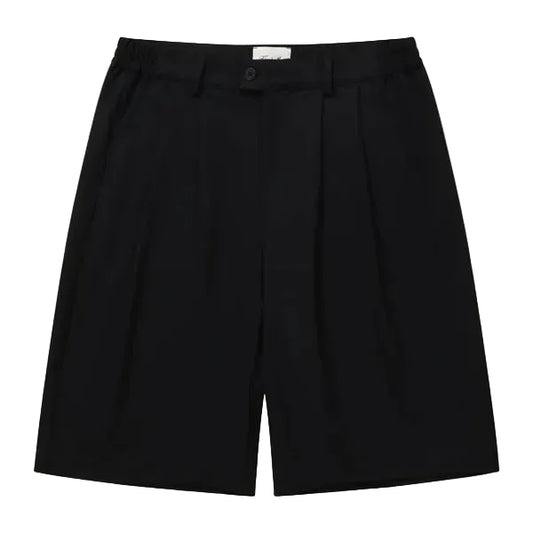 SS26 Double Pleated Shorts - Black