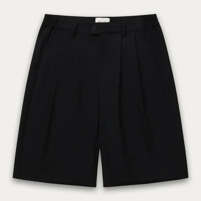 SS26 Double Pleated Shorts - Black