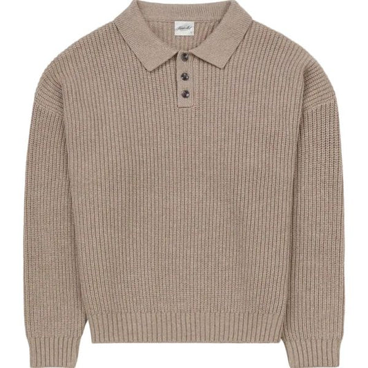 Knitted Polo- Taupe
