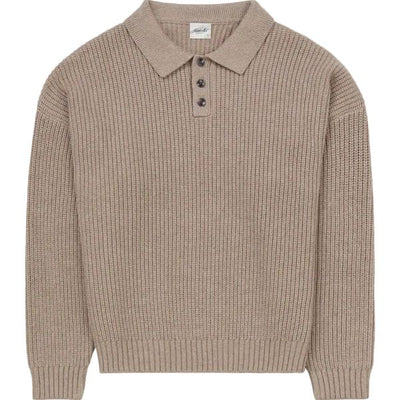 Knitted Polo- Taupe