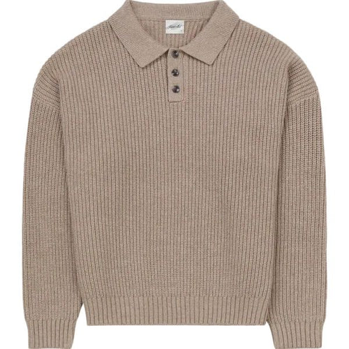 Knitted Polo- Taupe