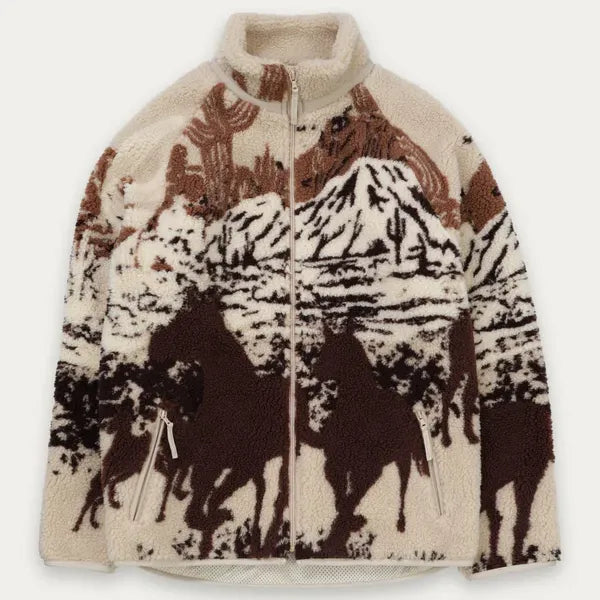 Printed Sherpa Fleece - Desert Stallion