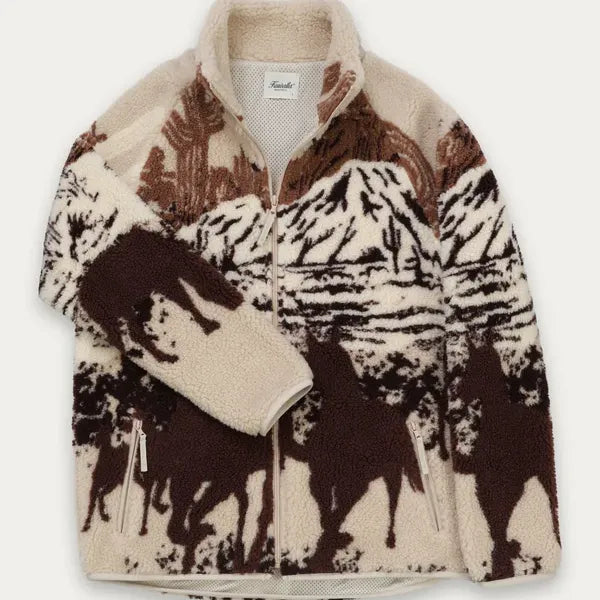Printed Sherpa Fleece - Desert Stallion