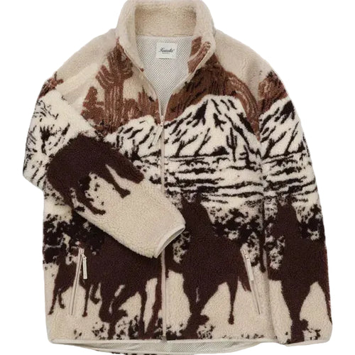 Printed Sherpa Fleece - Desert Stallion