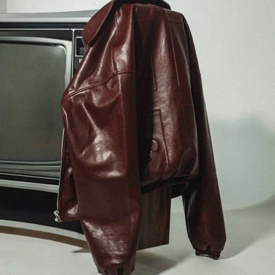 Leather Jacket Ego – Burgundy