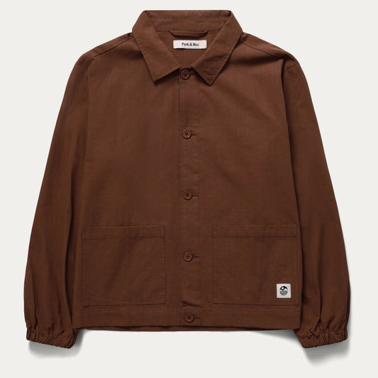 Linen Coach Jacket - Brown