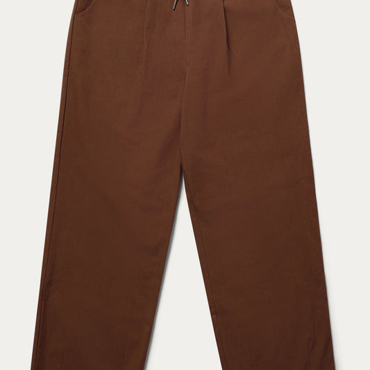 Linen Pleat Pant - Brown