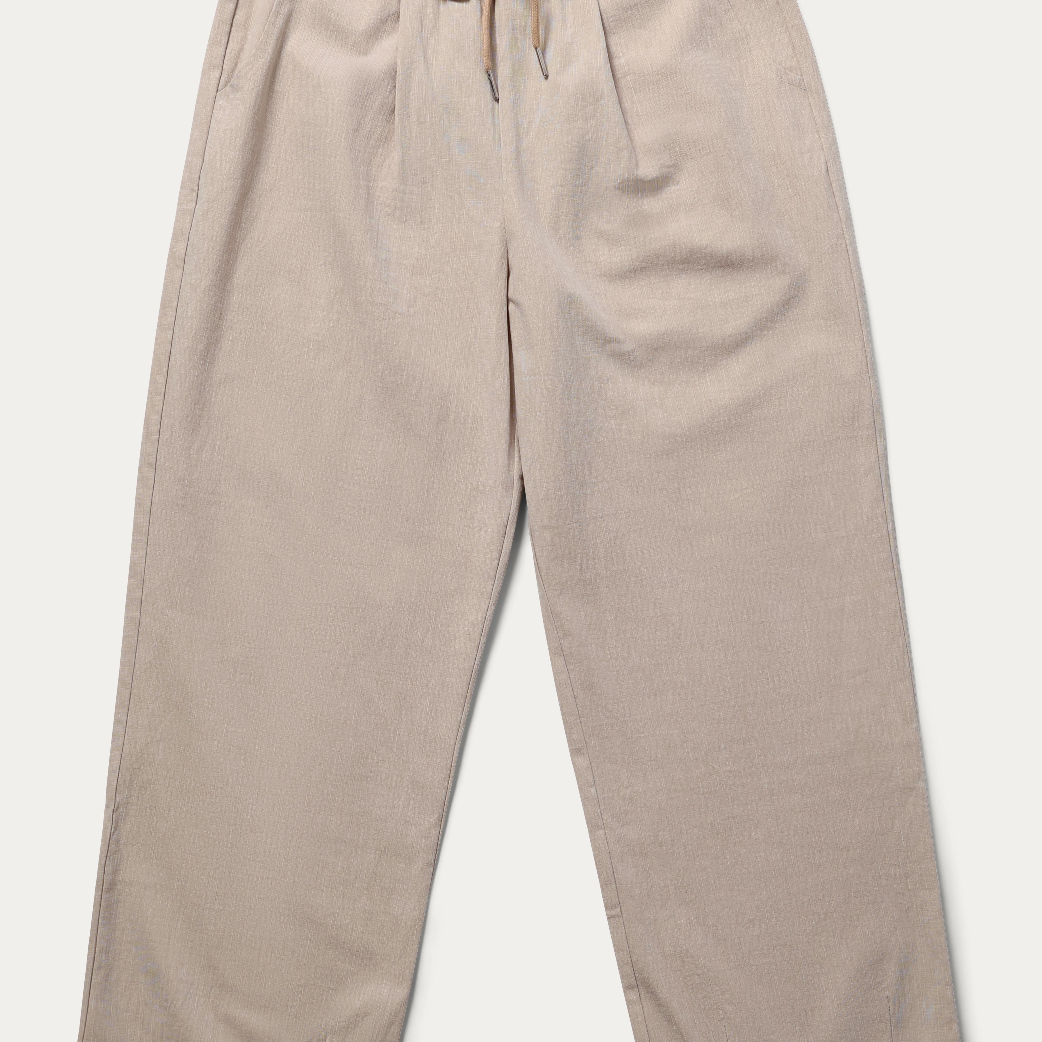 Linen Pleat Pant - Beige