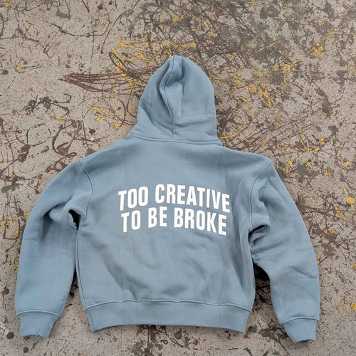 "Riche Et En Santé" Hoodie - Blue