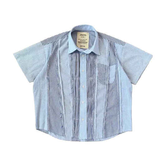 2DEGREECELCIUS -  Segment Button Up - Light Blue