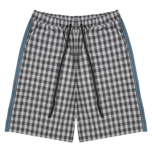 Frosted-Plaid Shorts Grey