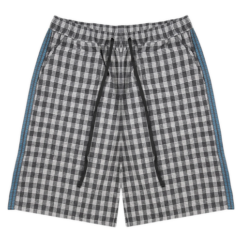 Frosted-Plaid Shorts Black