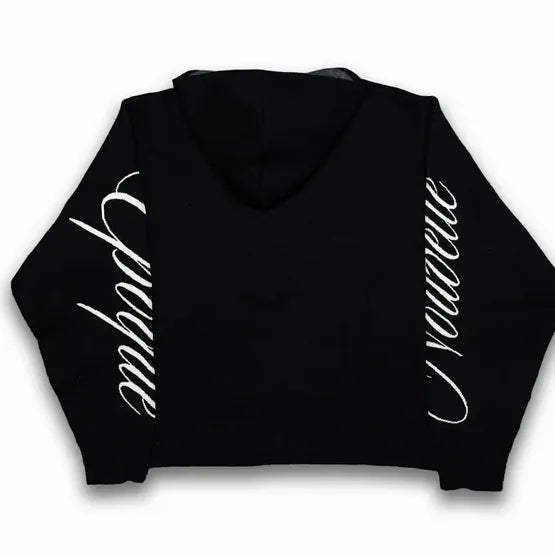 NE Zip-Up With Sleeve Logo - Black