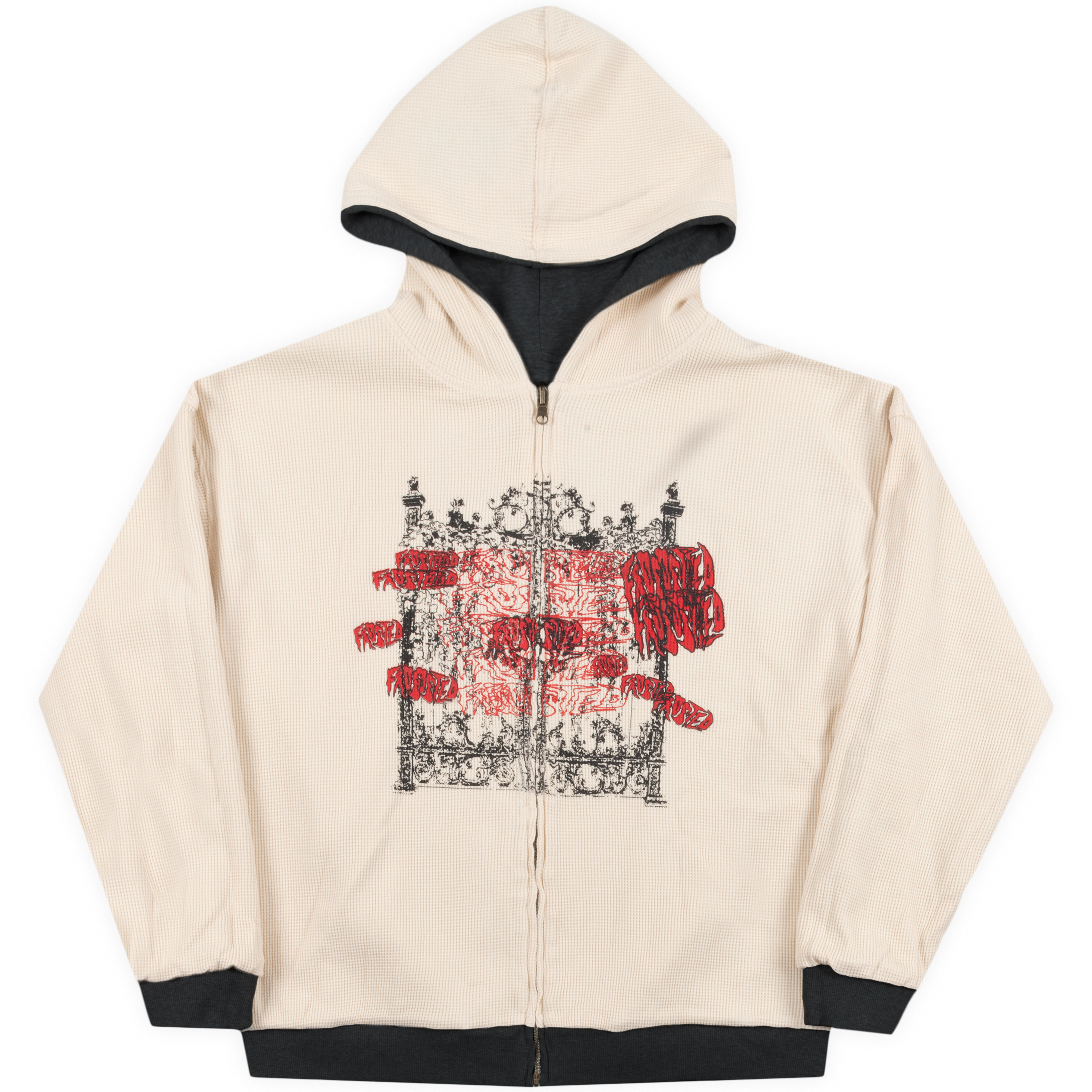 Reversible Waffle Black Hoodie