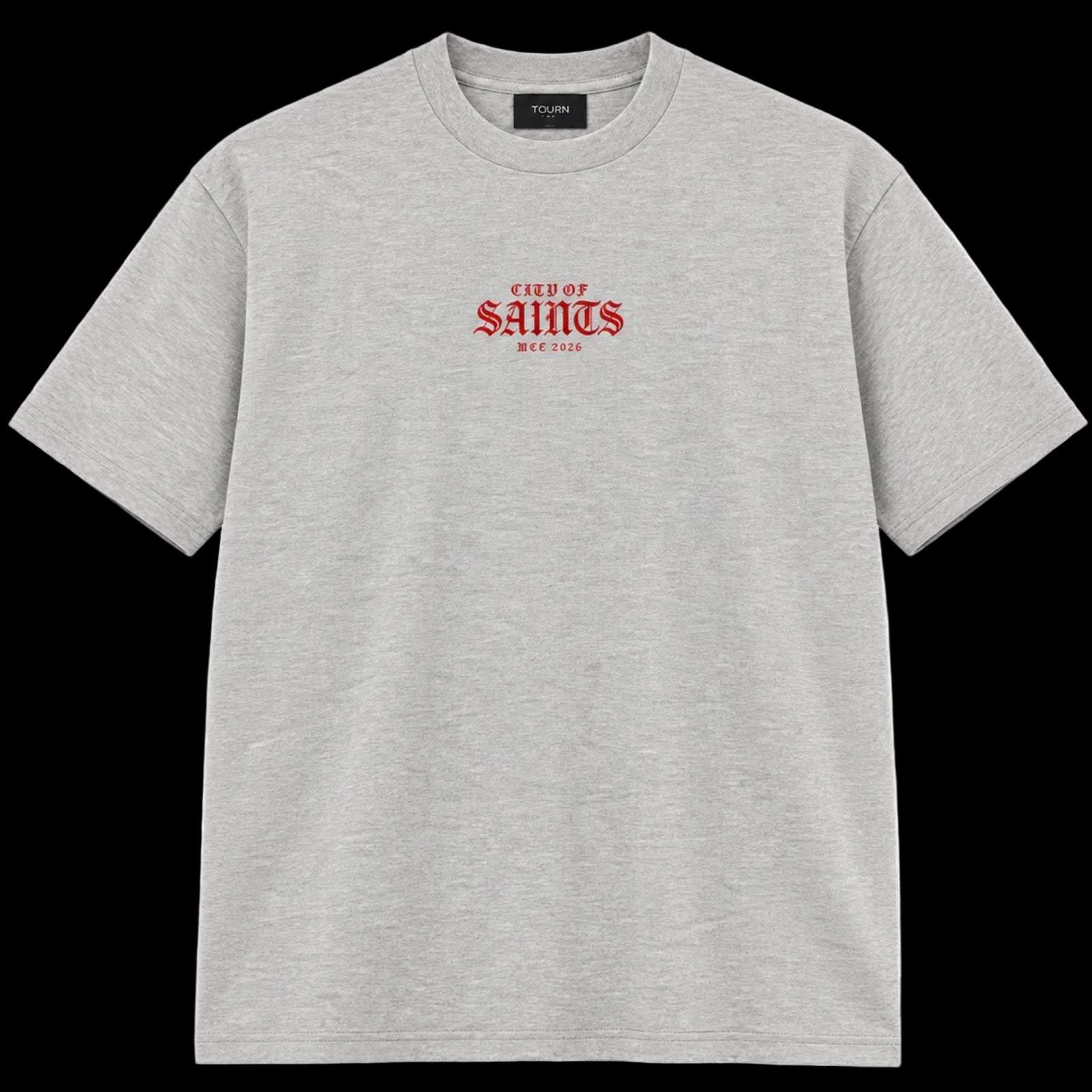 Grey Tee - Saint Grey/Red