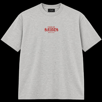 Grey Tee - Saint Grey/Red