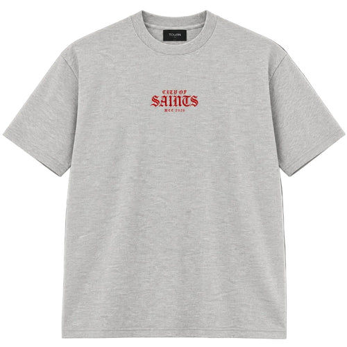Grey Tee - Saint Grey/Red