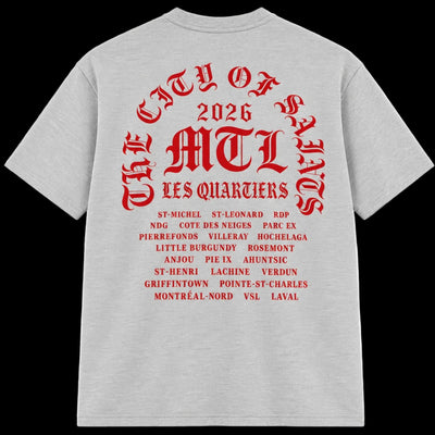 Grey Tee - Saint Grey/Red