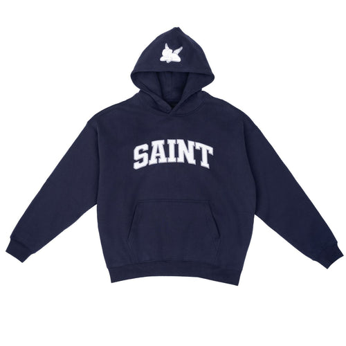 Navy Hoodie - Saint White College Stitch